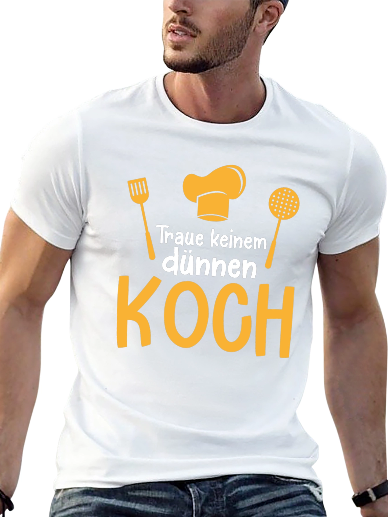 Funny Chef T-Shirt - Dont Trust a Skinny Cook!