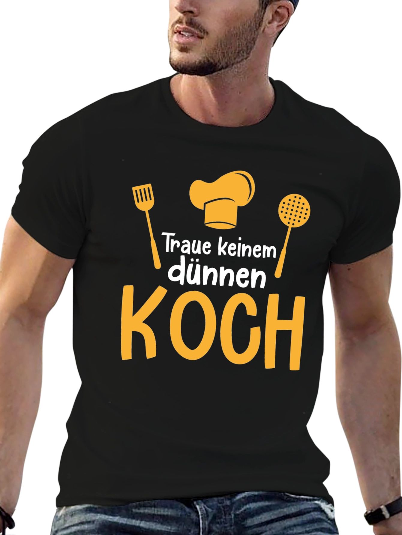 Funny Chef T-Shirt - Dont Trust a Skinny Cook!