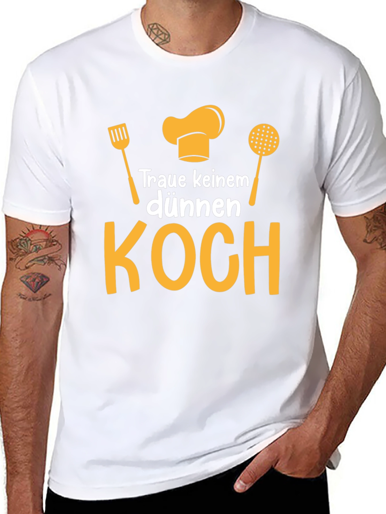 Funny Chef T-Shirt - Dont Trust a Skinny Cook!