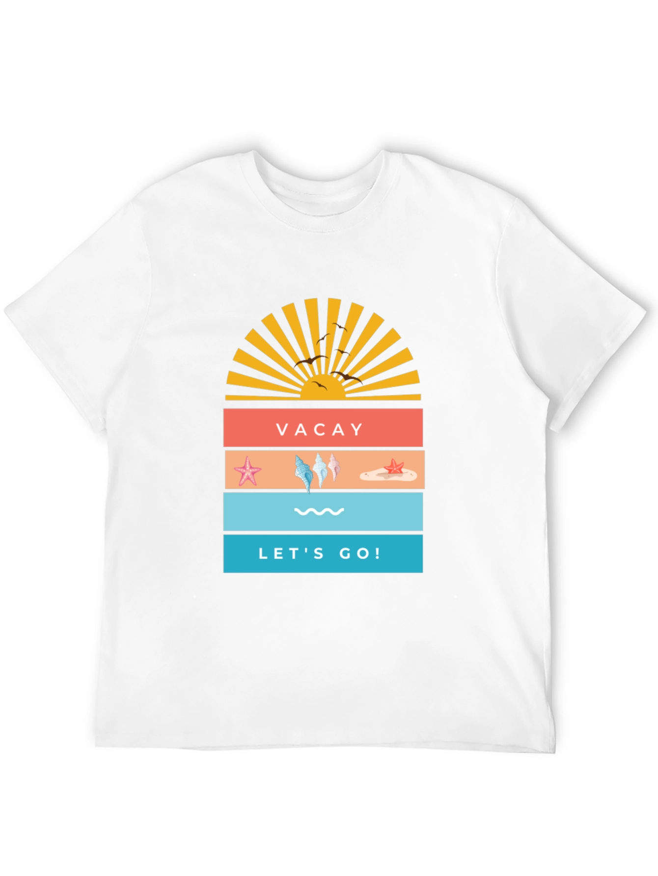 Vacay Lets Go! T-Shirt | Summer Beach Graphic Tee