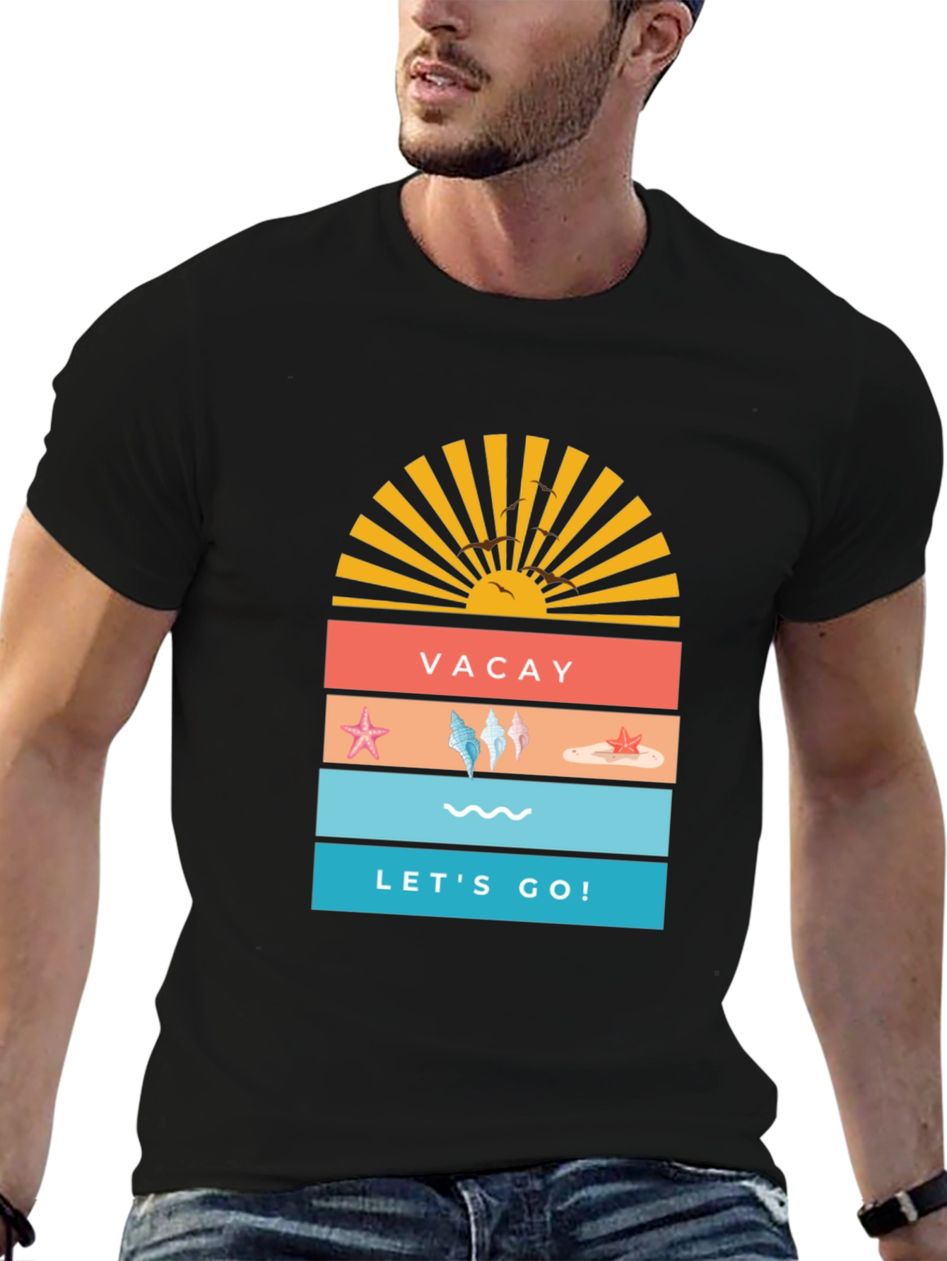 Vacay Lets Go! T-Shirt | Summer Beach Graphic Tee