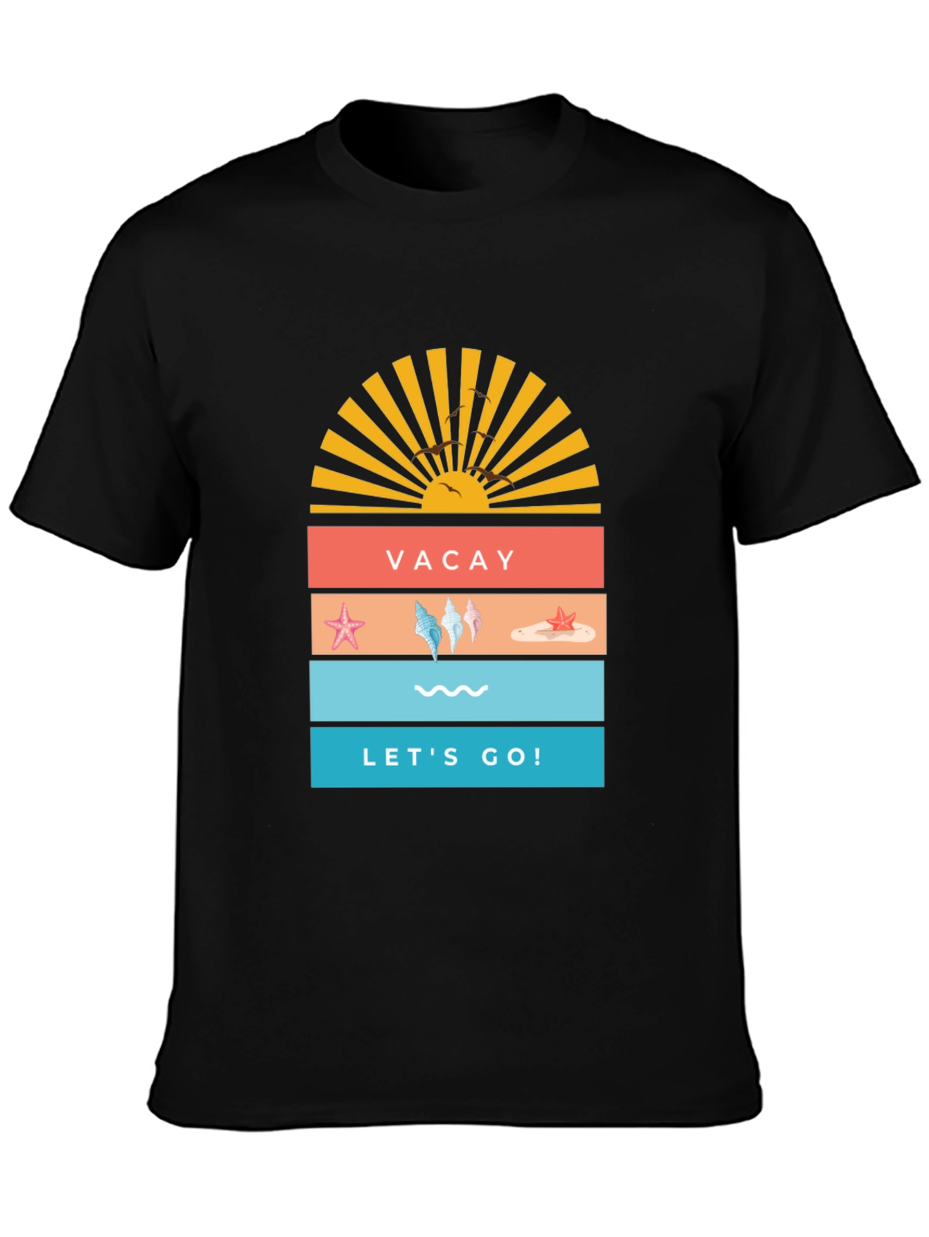 Vacay Lets Go! T-Shirt | Summer Beach Graphic Tee
