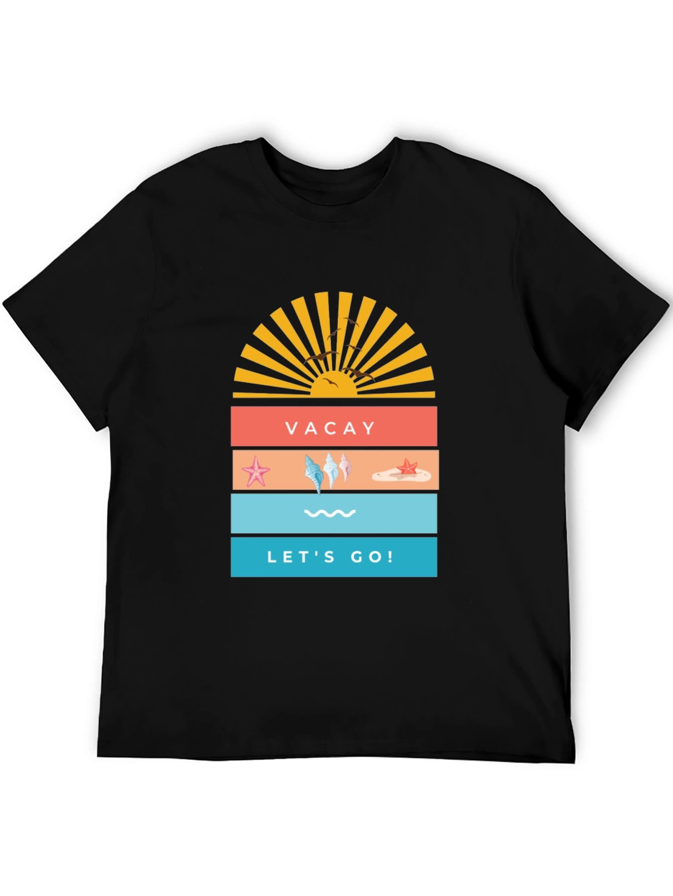 Vacay Lets Go! T-Shirt | Summer Beach Graphic Tee