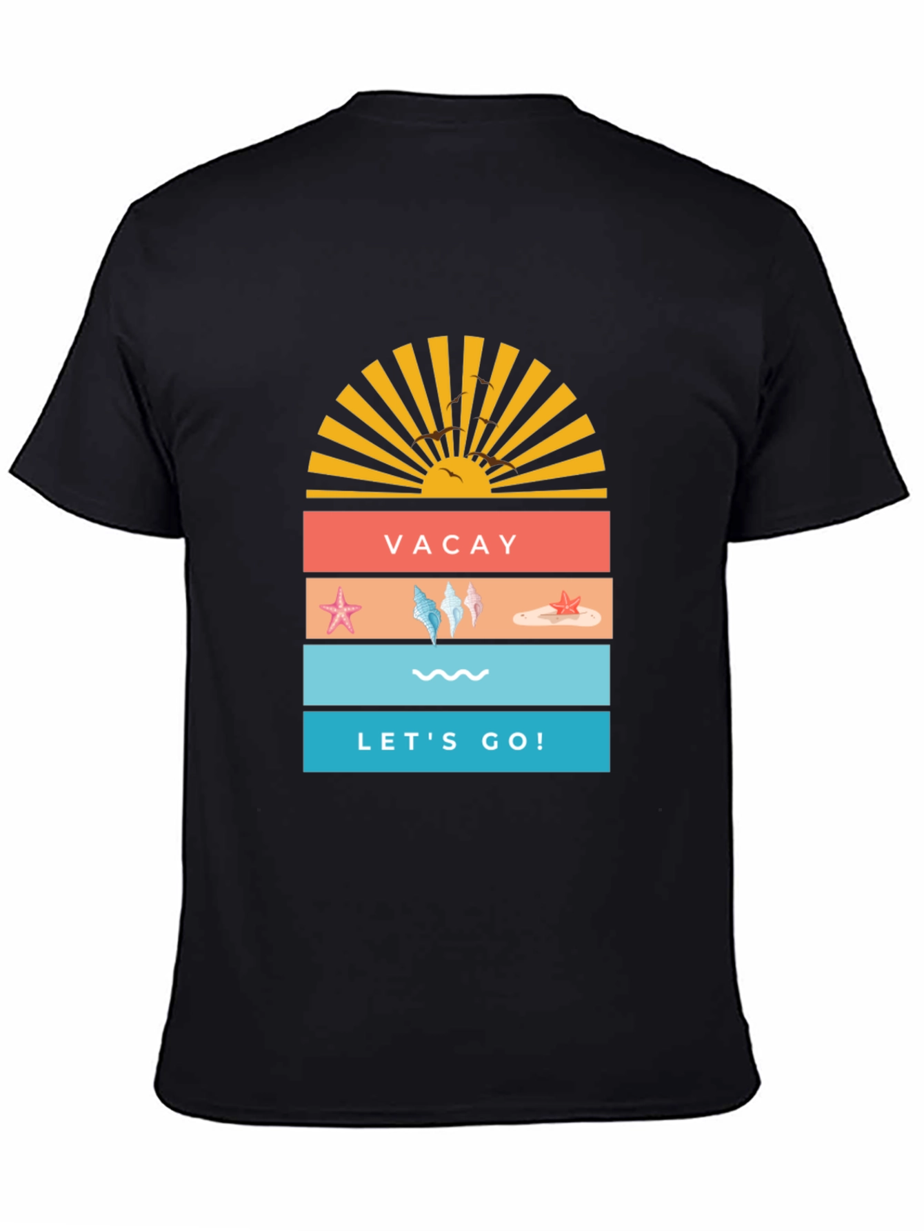 Vacay Lets Go! T-Shirt | Summer Beach Graphic Tee