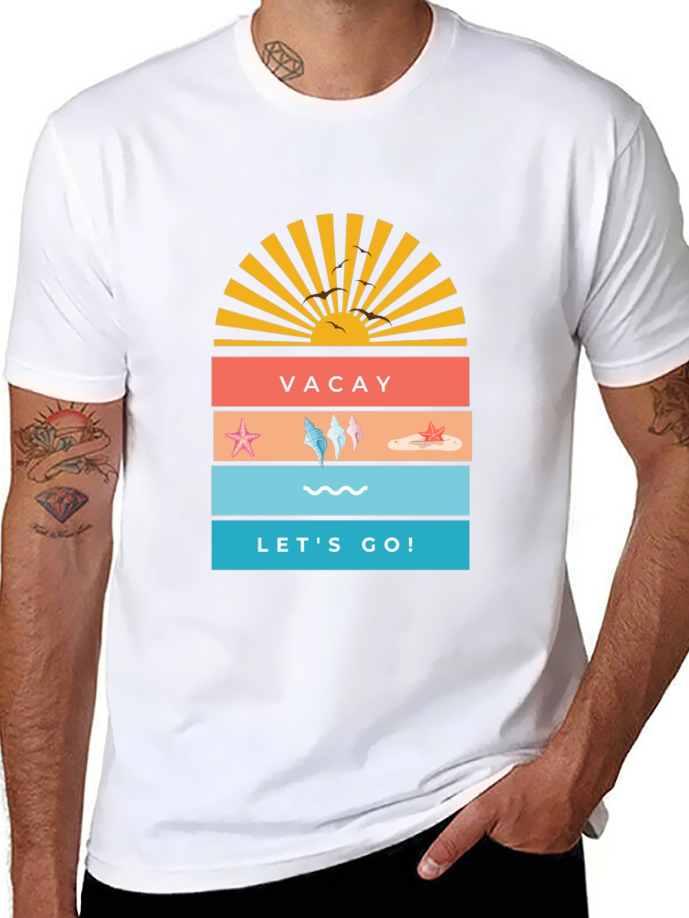 Vacay Lets Go! T-Shirt | Summer Beach Graphic Tee
