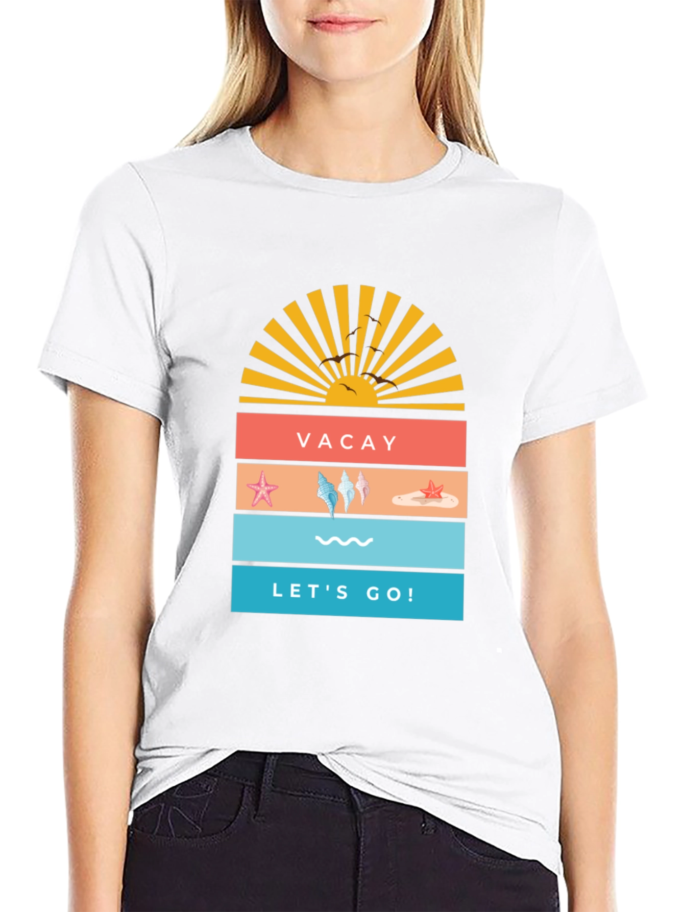 Vacay Lets Go! T-Shirt | Summer Beach Graphic Tee