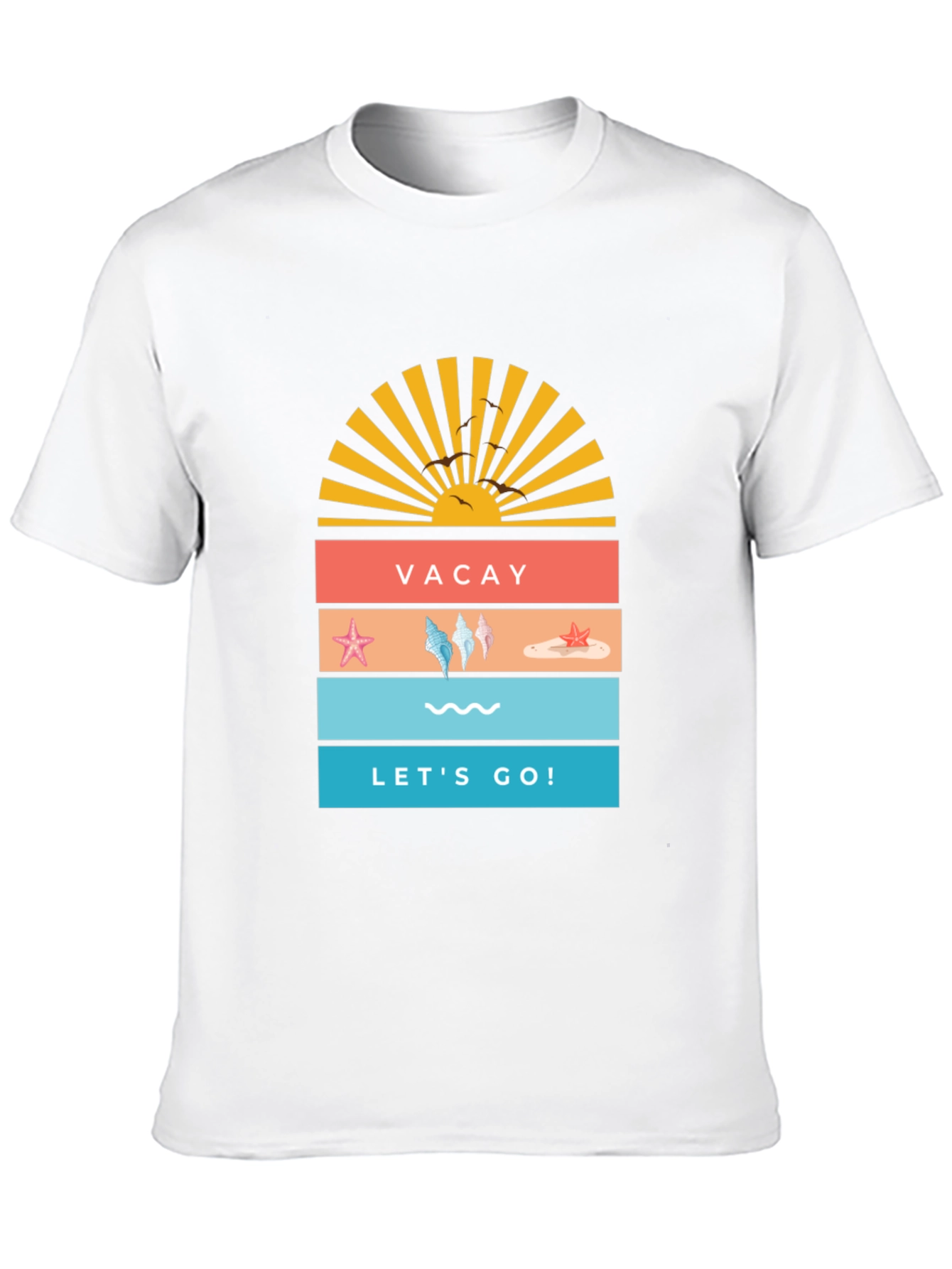 Vacay Lets Go! T-Shirt | Summer Beach Graphic Tee