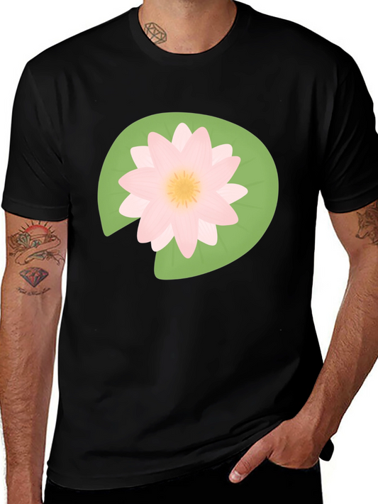 Lotus Flower Graphic T-Shirt - Black