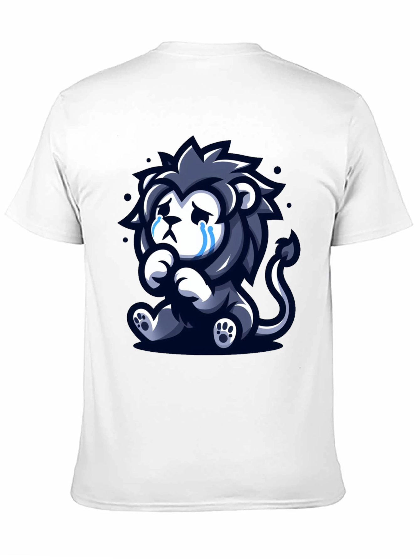 Sad Lion Graphic Tee - Black Cotton T-Shirt