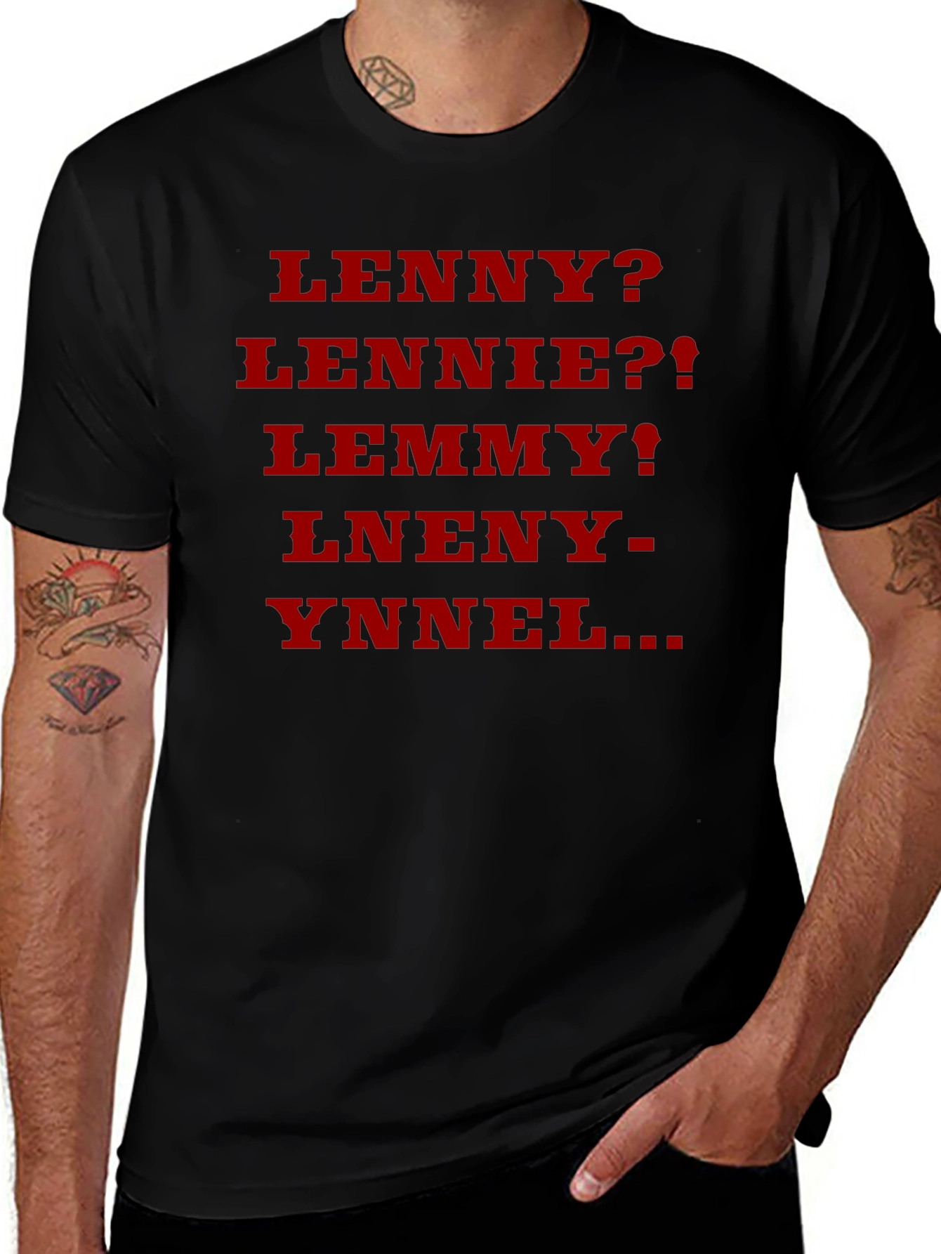 Lenny? Parody T-Shirt - Black Cotton Blend