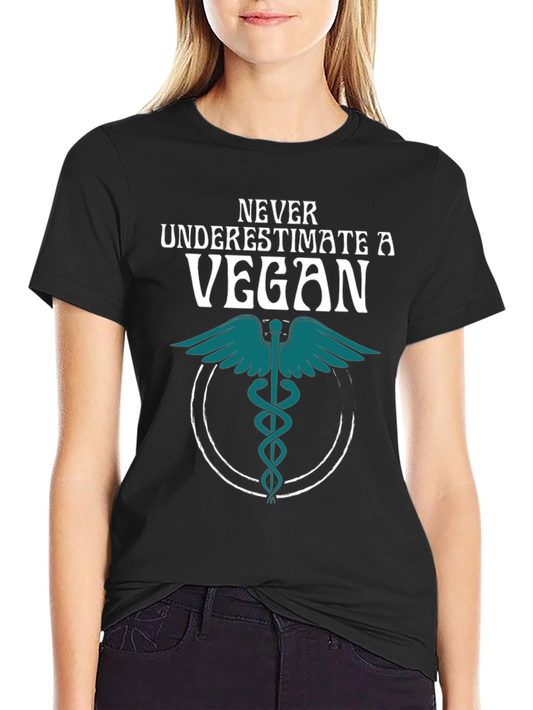 Never Underestimate a Vegan T-Shirt Caduceus Symbol