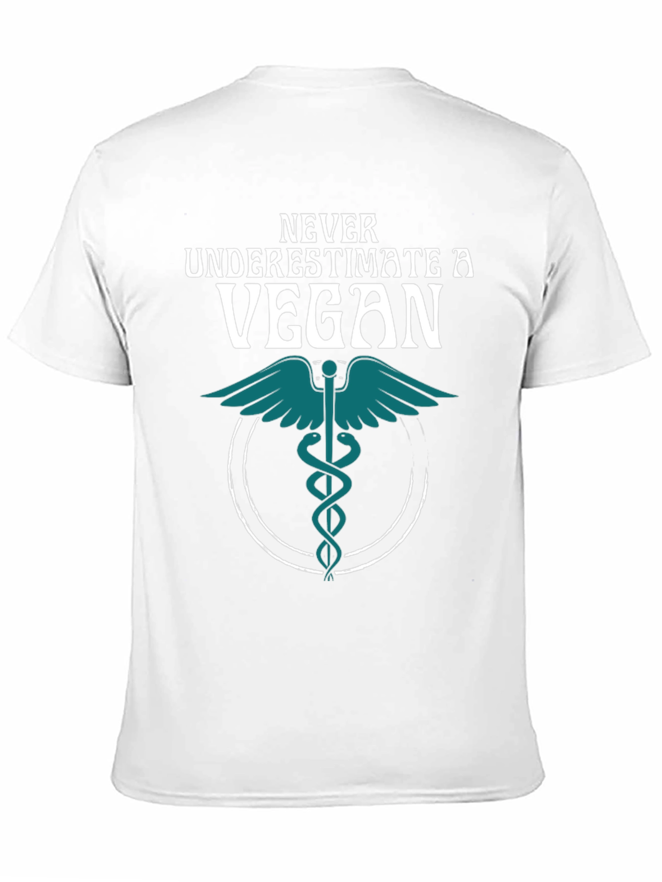 Never Underestimate a Vegan T-Shirt Caduceus Symbol