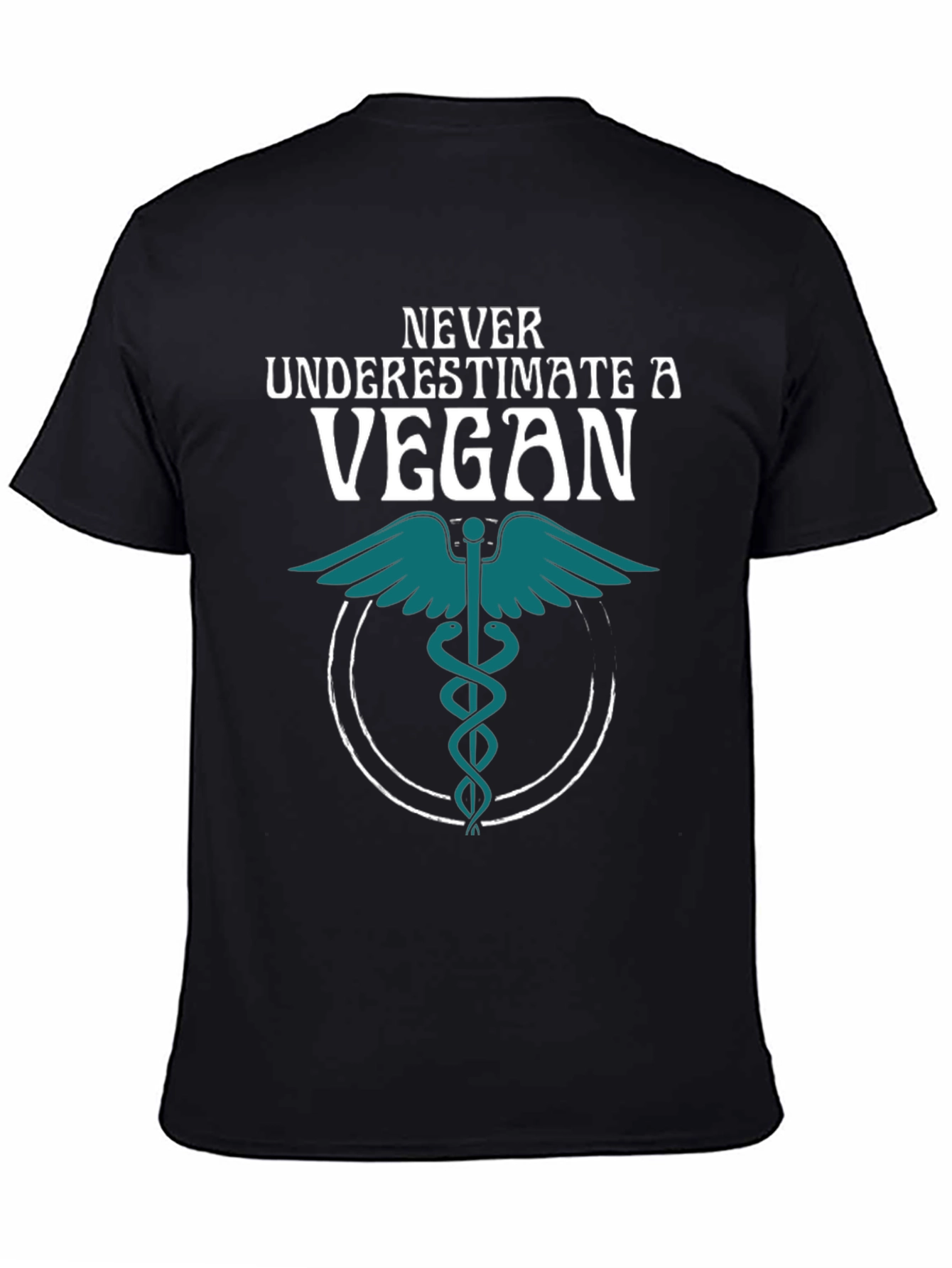 Never Underestimate a Vegan T-Shirt Caduceus Symbol
