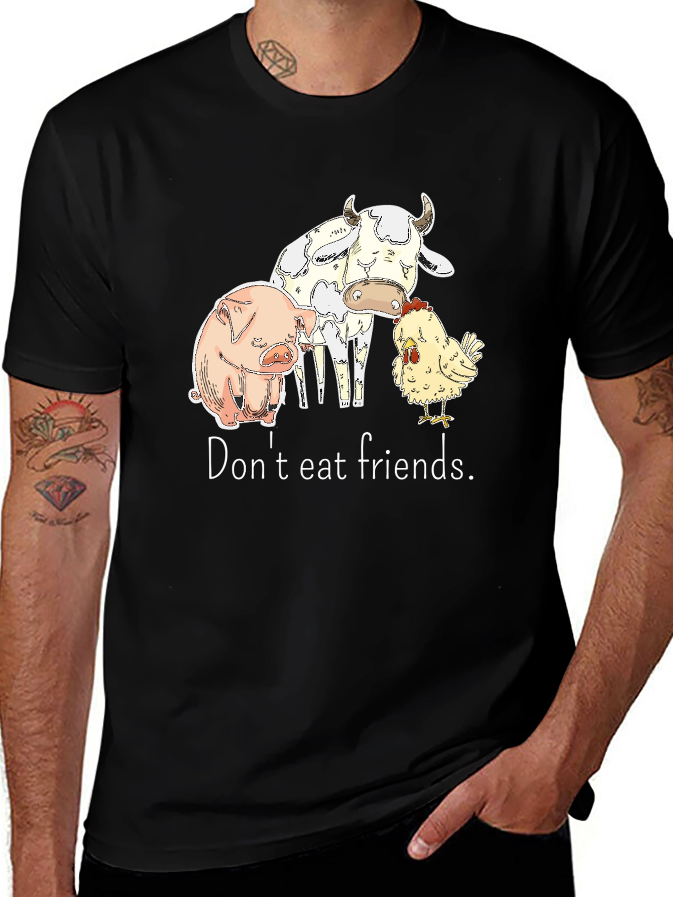 Vegan Friendly T-Shirt - Dont Eat Friends Graphic Tee