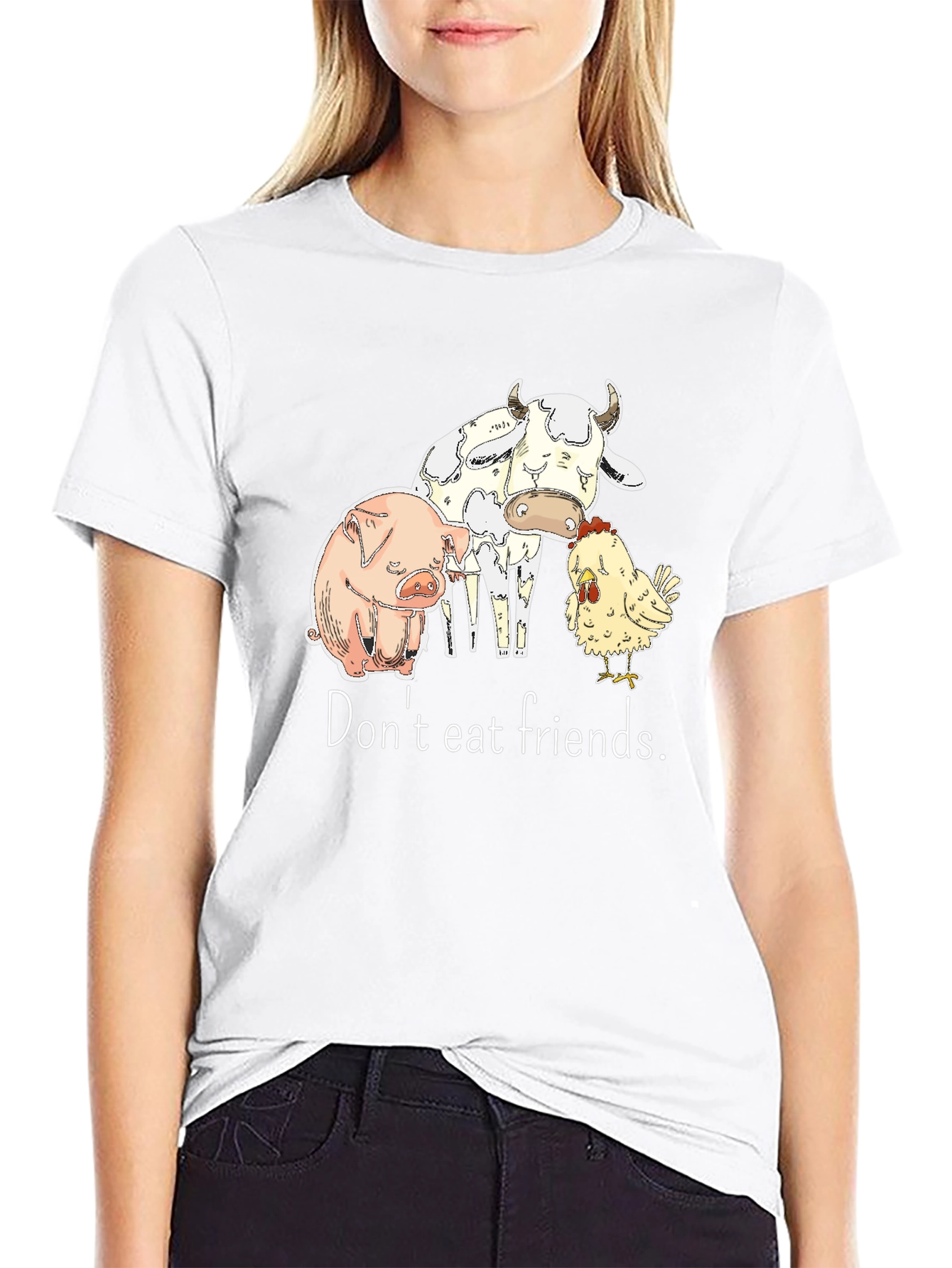 Vegan Friendly T-Shirt - Dont Eat Friends Graphic Tee
