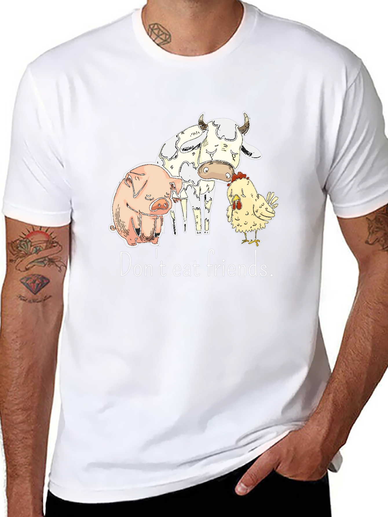 Vegan Friendly T-Shirt - Dont Eat Friends Graphic Tee