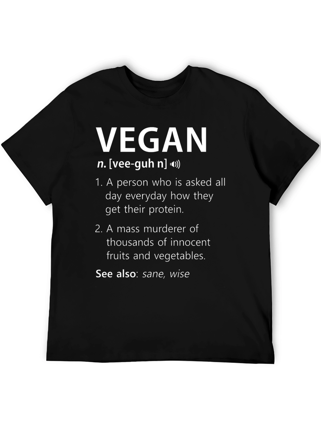 Vegan Definition T-Shirt - Humorous Graphic Tee
