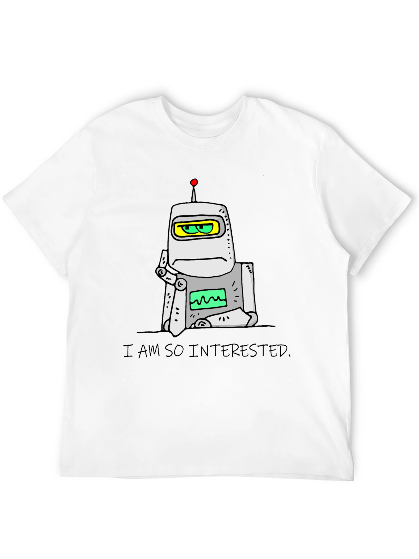 Interested Robot Graphic T-Shirt