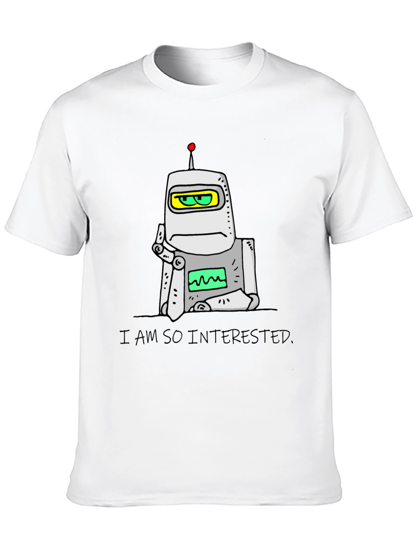 Interested Robot Graphic T-Shirt