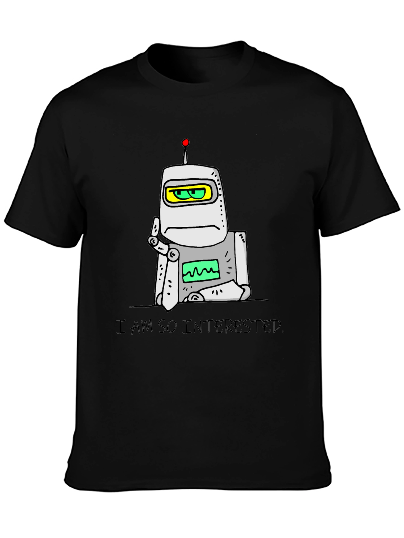 Interested Robot Graphic T-Shirt