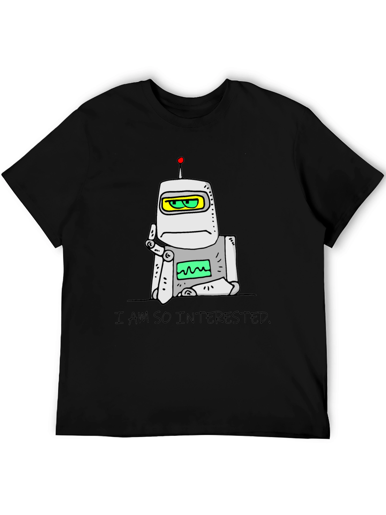 Interested Robot Graphic T-Shirt