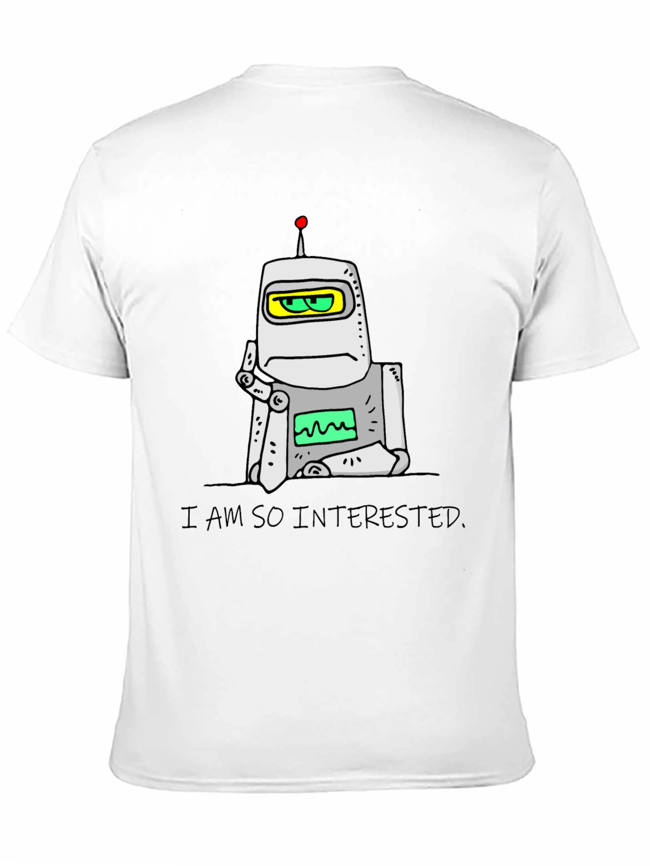 Interested Robot Graphic T-Shirt