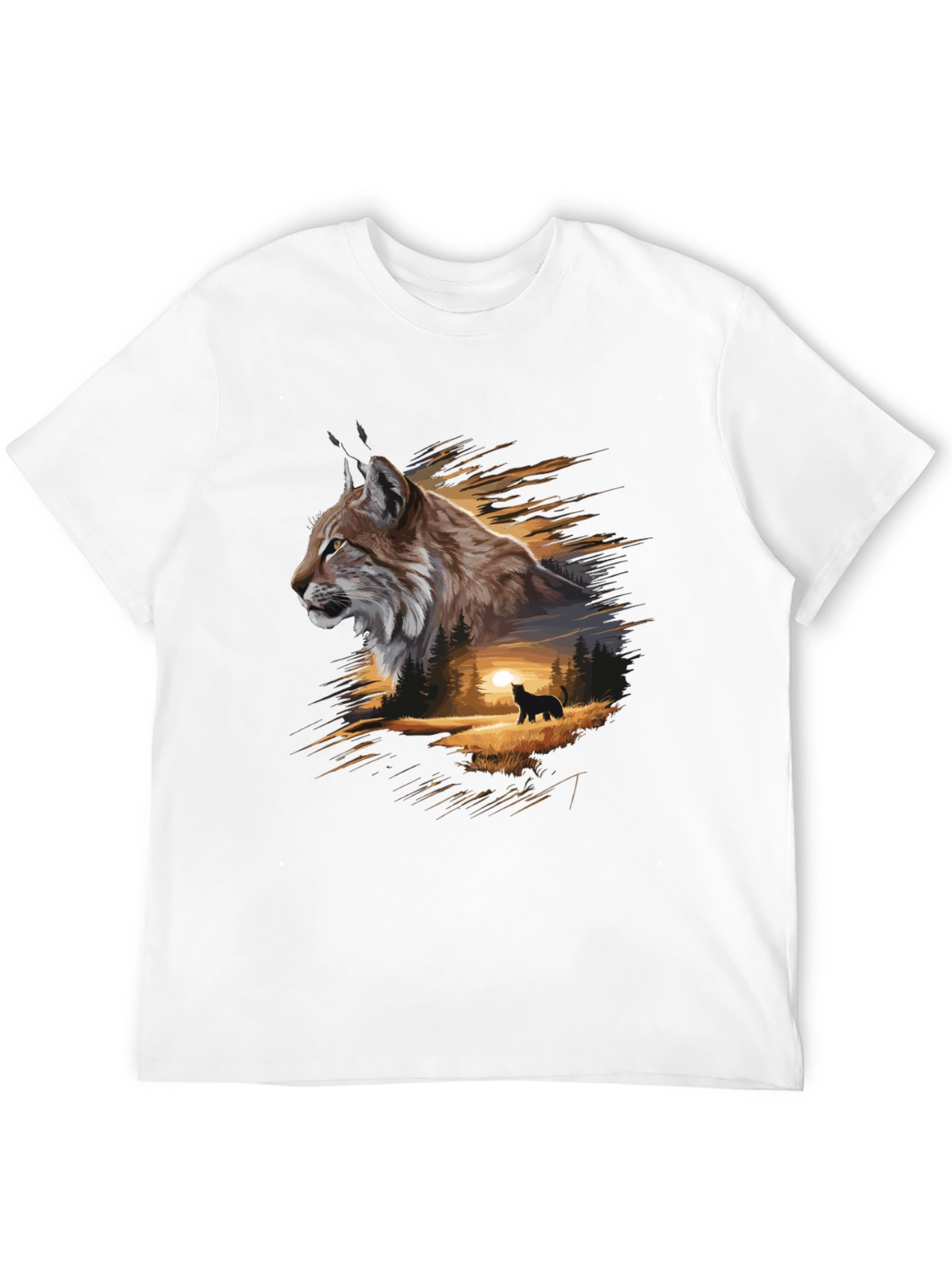 Lynx Forest T-Shirt: Nature-Inspired Graphic Tee