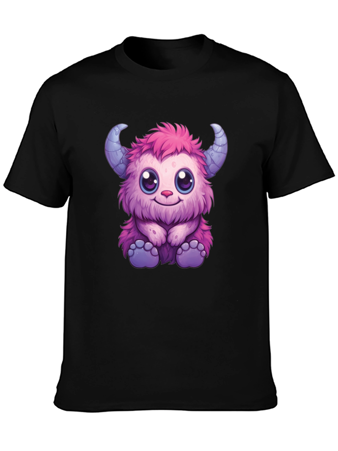 Cute Monster Graphic Tee - Black