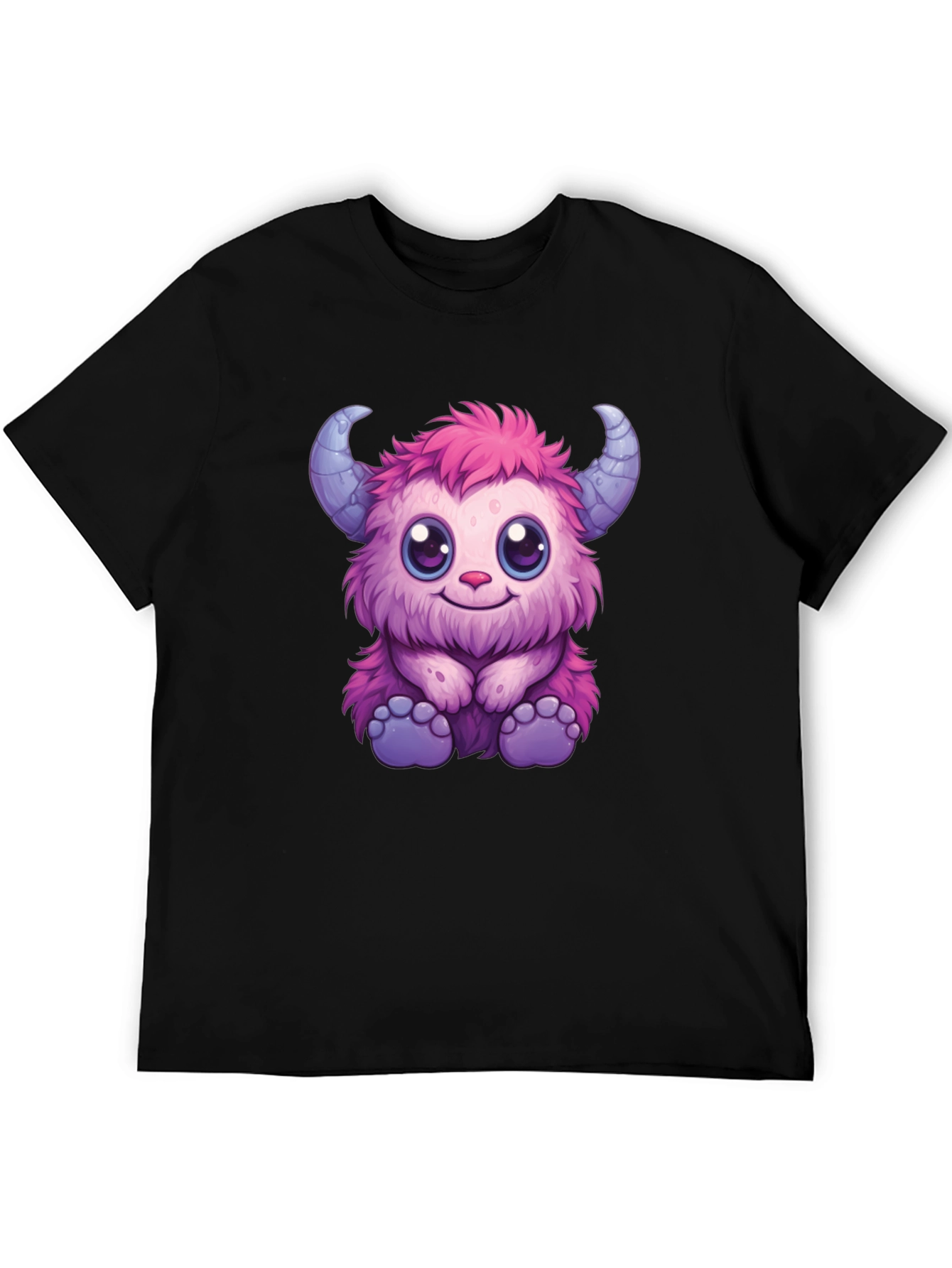 Cute Monster Graphic Tee - Black
