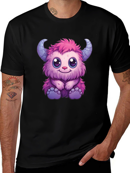 Cute Monster Graphic Tee - Black