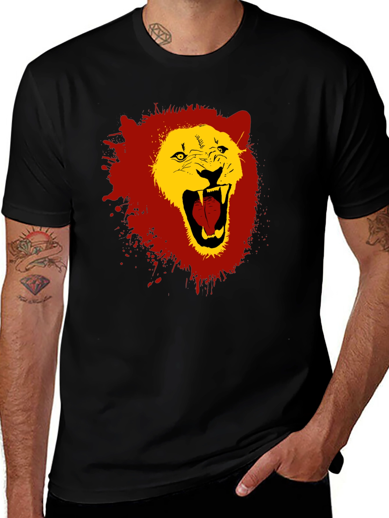 Lion Graphic Tee - Bold Roar Design - Black