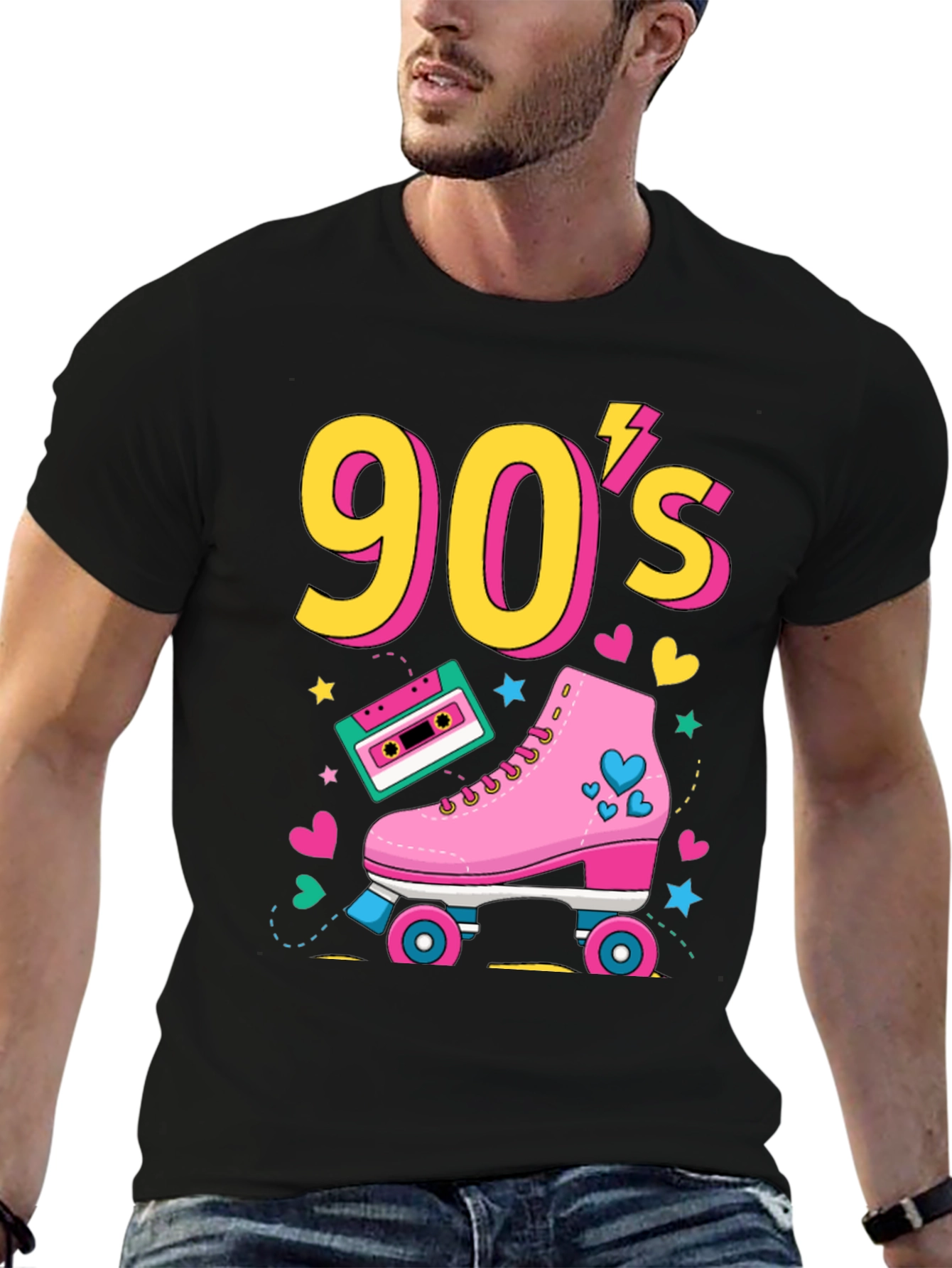 90s Retro Roller Skate Graphic Tee