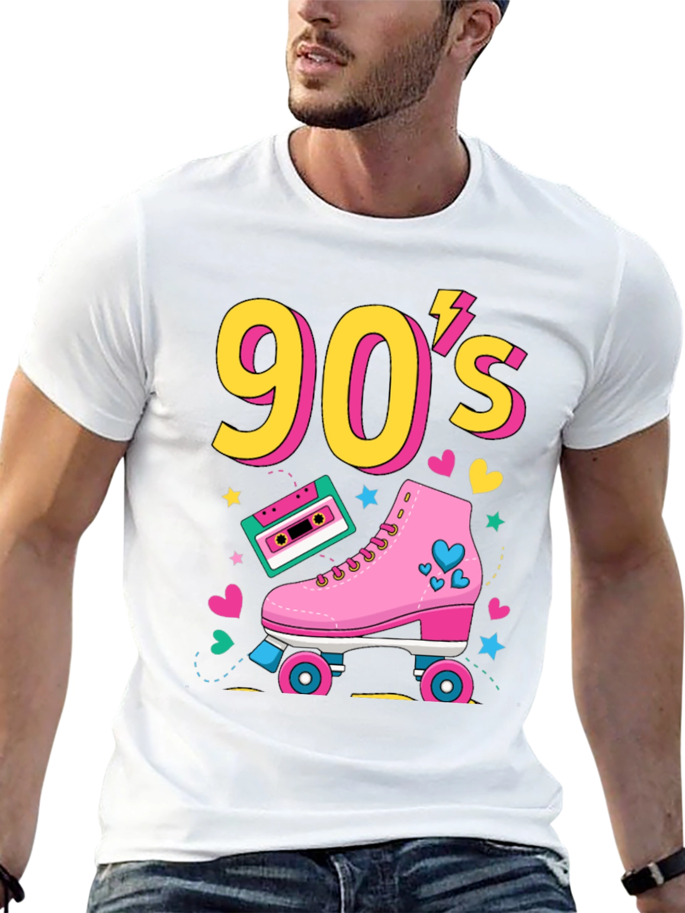 90s Retro Roller Skate Graphic Tee