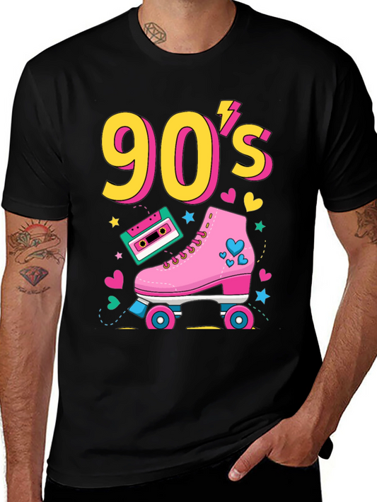 90s Retro Roller Skate Graphic Tee