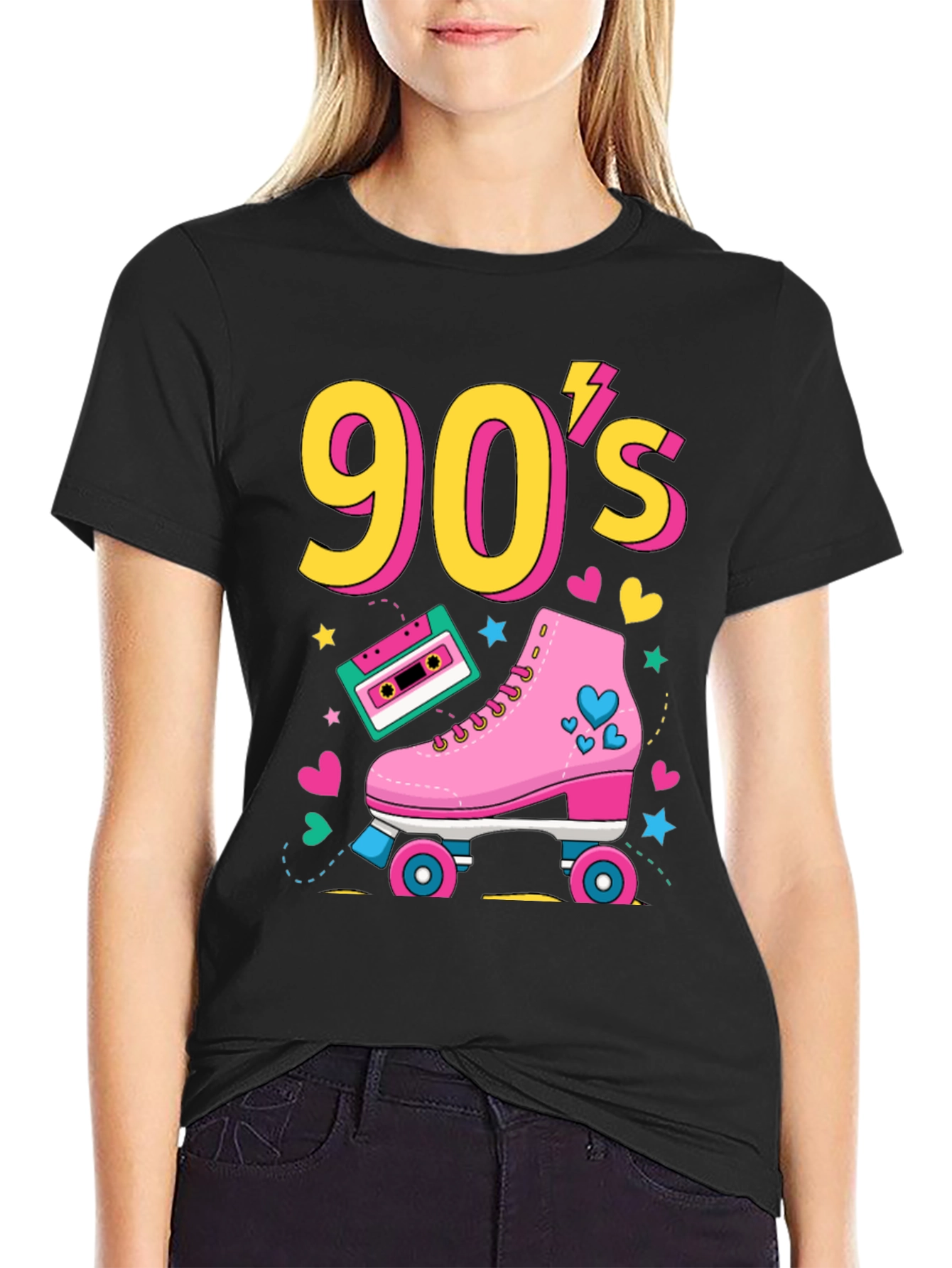 90s Retro Roller Skate Graphic Tee