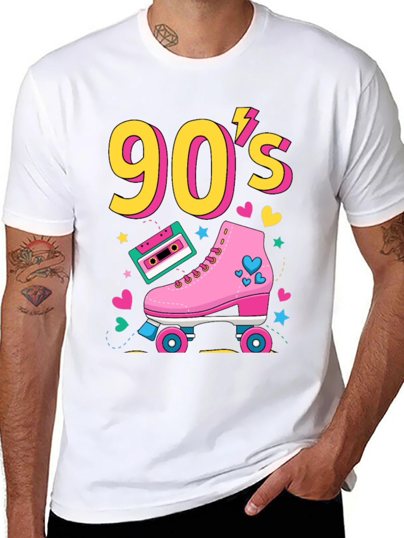 90s Retro Roller Skate Graphic Tee