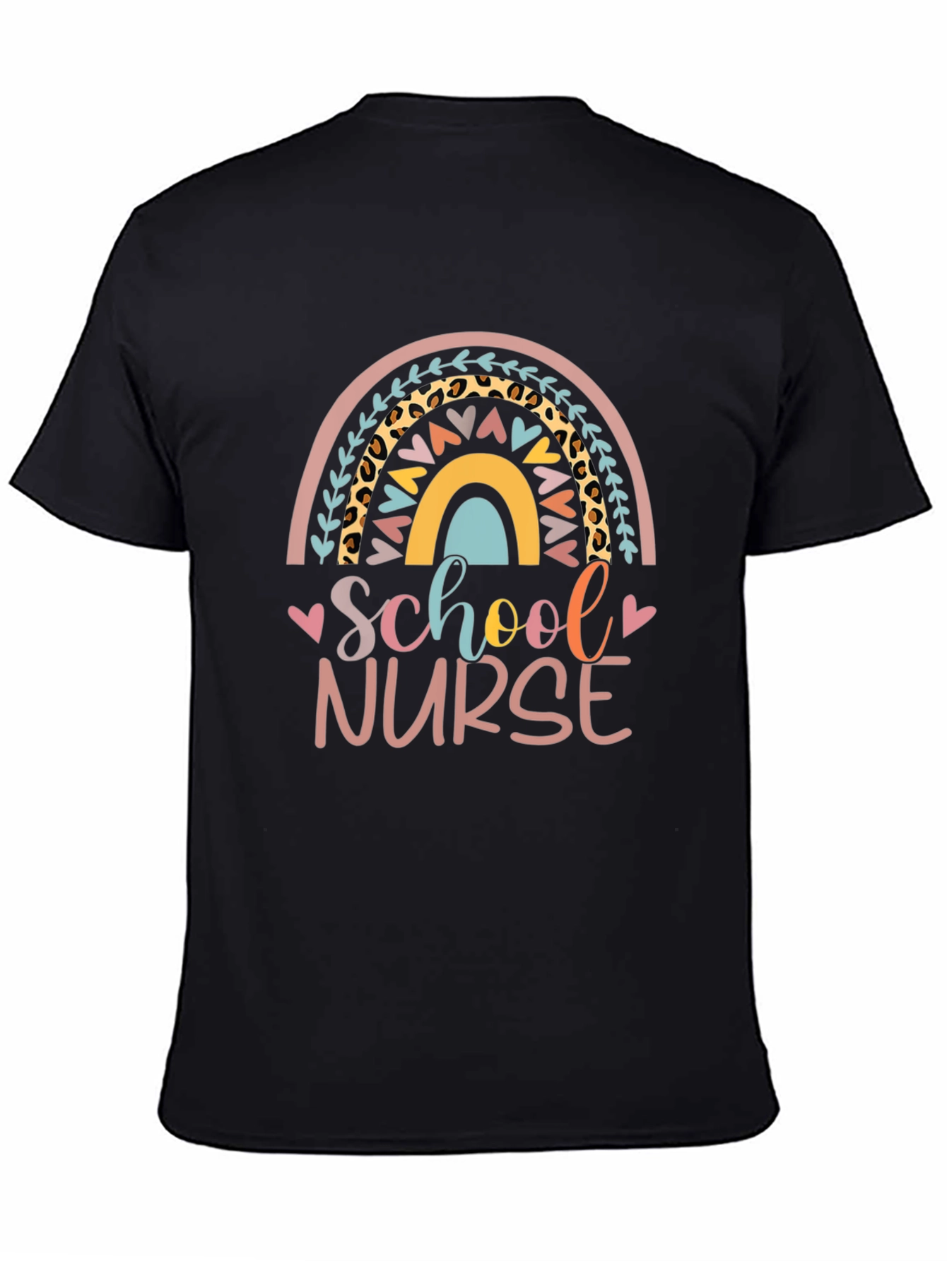 School Nurse Rainbow Graphic T-Shirt