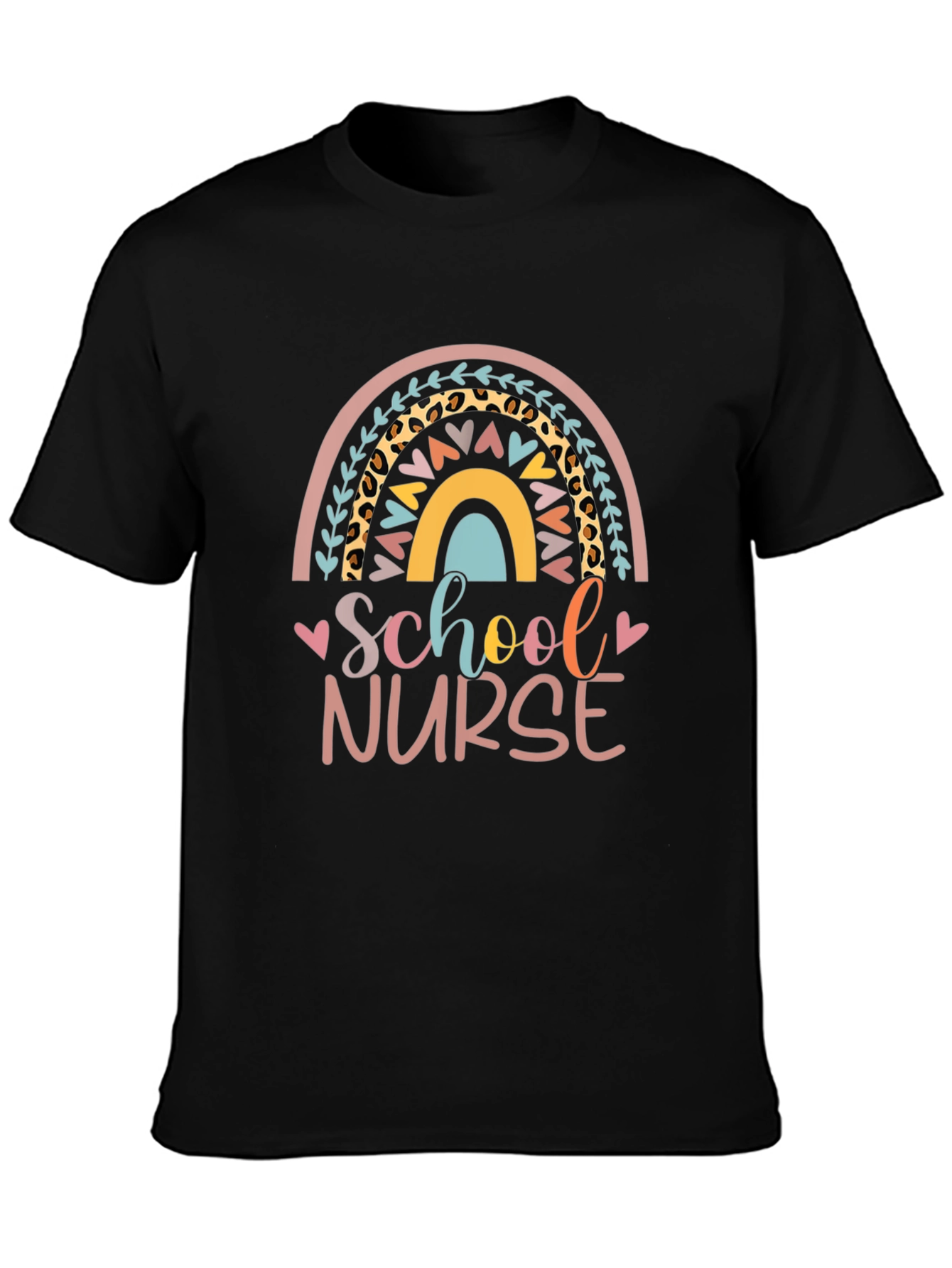 School Nurse Rainbow Graphic T-Shirt