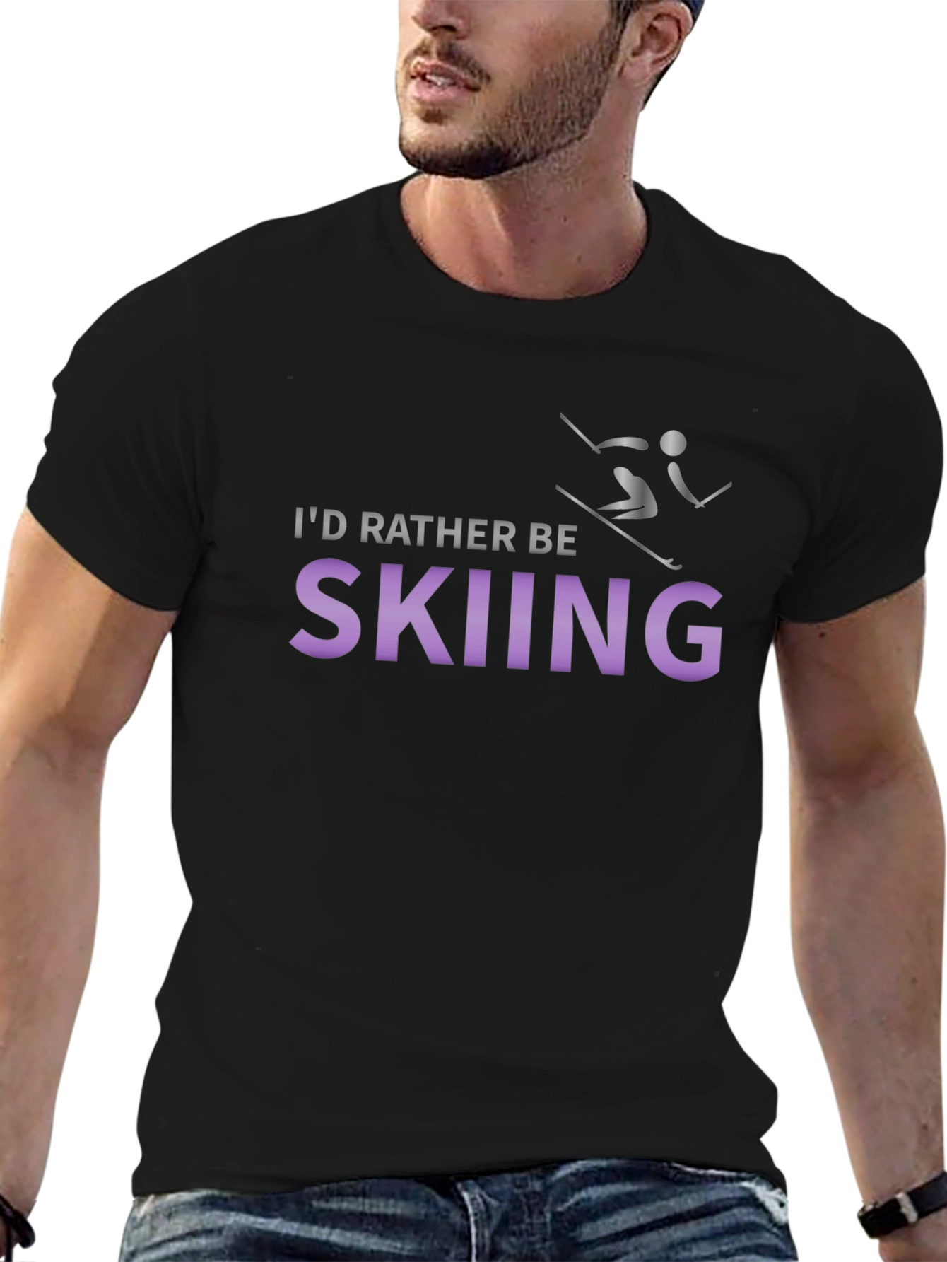 Skiing Enthusiast T-Shirt - Id Rather Be Skiing