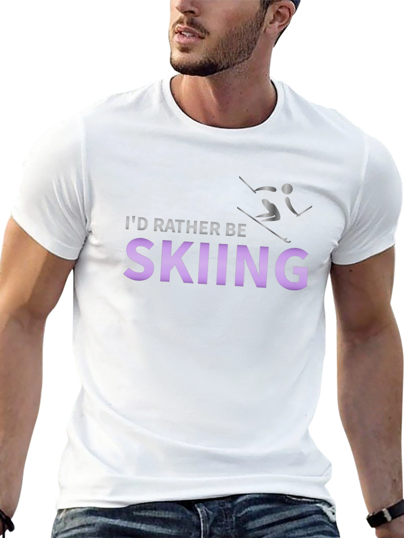 Skiing Enthusiast T-Shirt - Id Rather Be Skiing