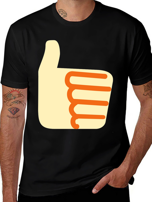 Thumbs Up Graphic Tee - Casual Black T-Shirt