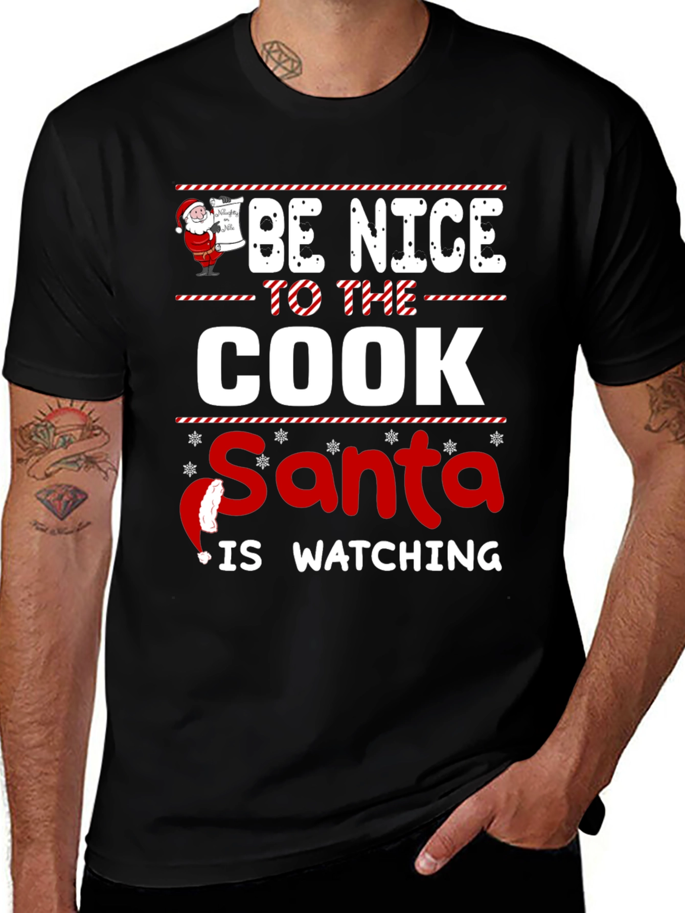 Be Nice to The Cook Santa Is Watching T-Shirt