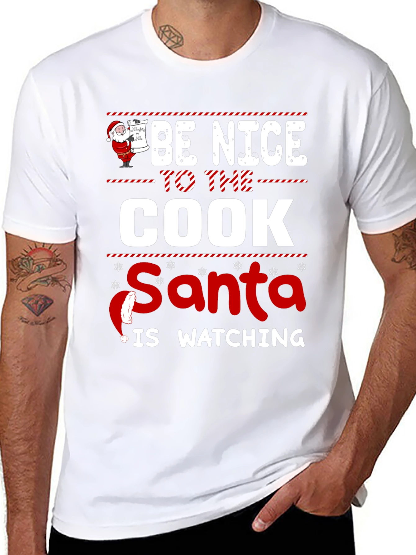 Be Nice to The Cook Santa Is Watching T-Shirt