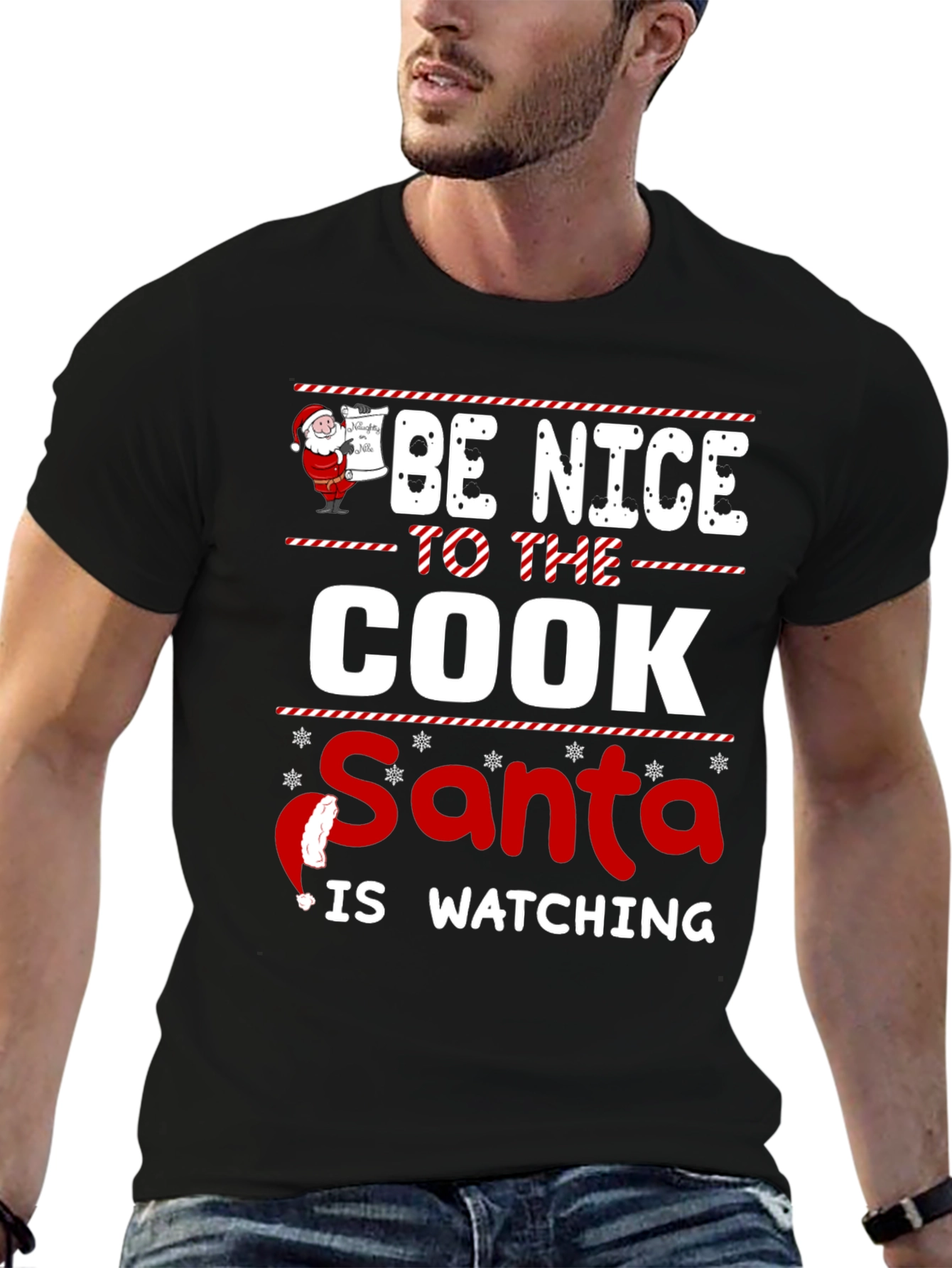 Be Nice to The Cook Santa Is Watching T-Shirt