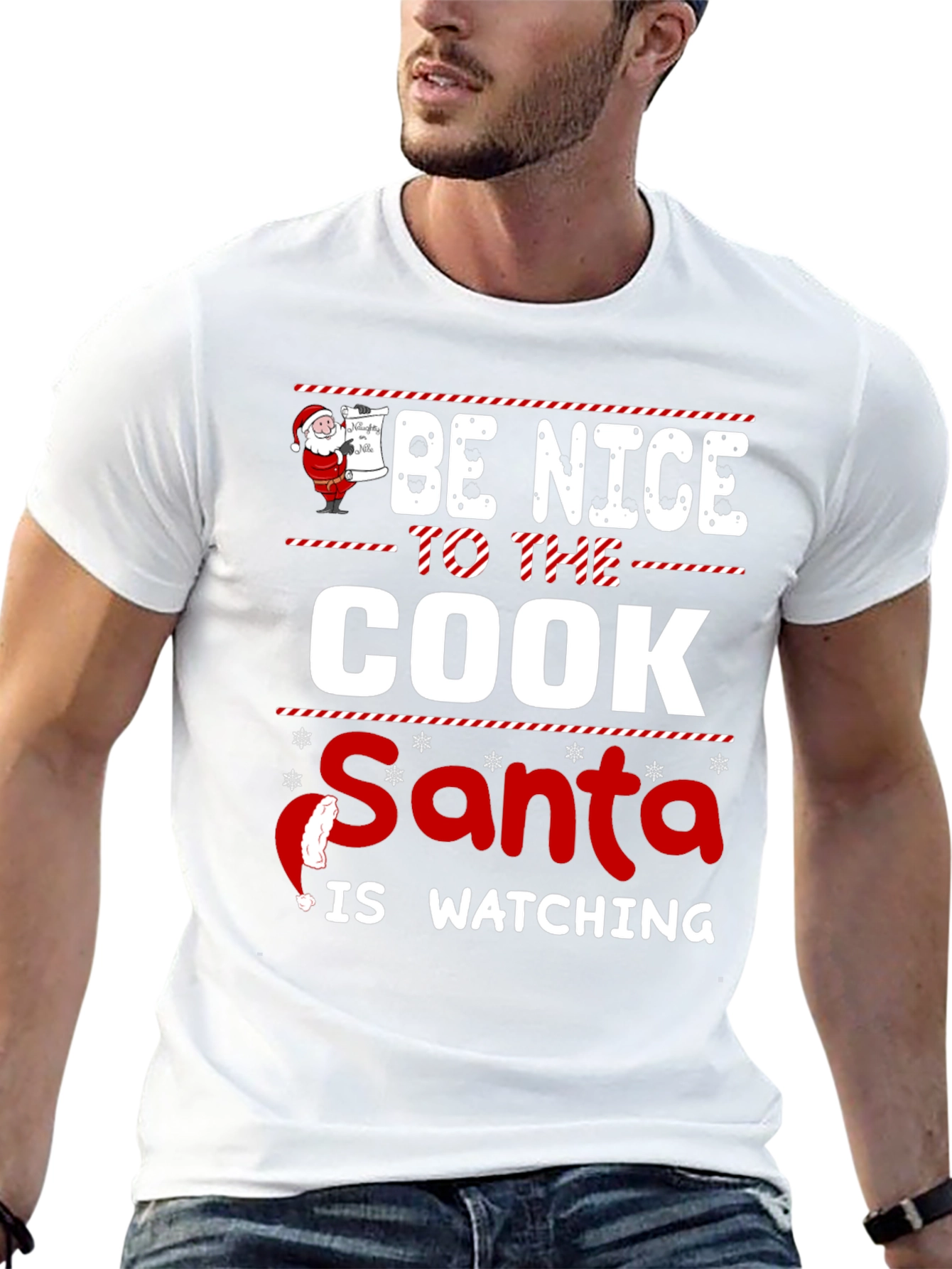 Be Nice to The Cook Santa Is Watching T-Shirt