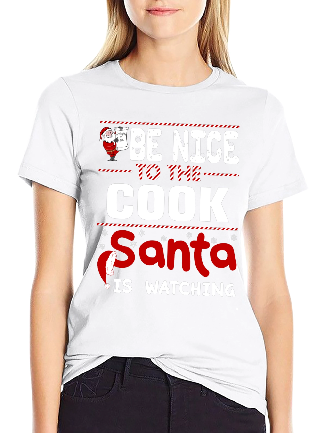 Be Nice to The Cook Santa Is Watching T-Shirt
