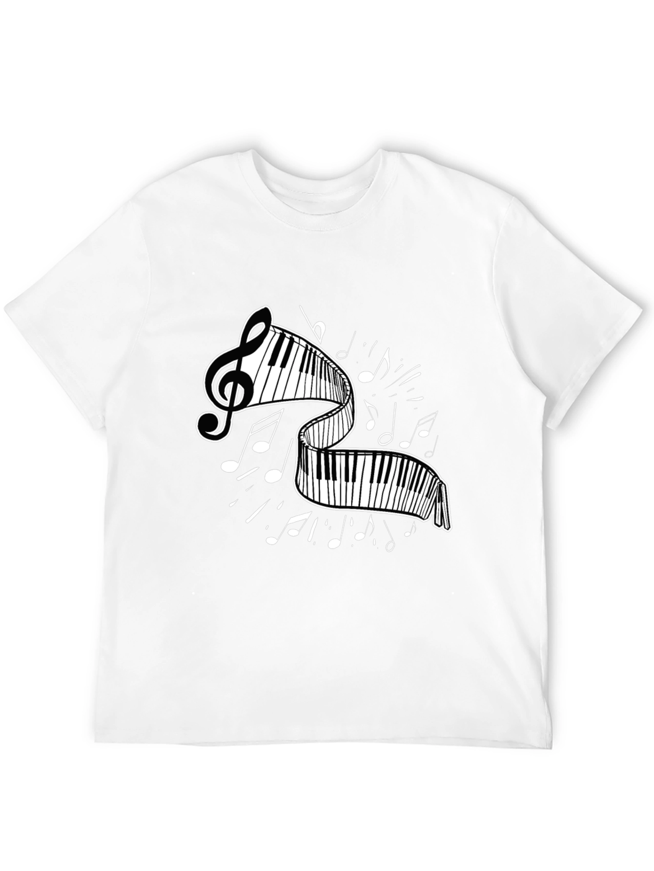 Musical Keyboard T-Shirt - Unique Treble Clef Design