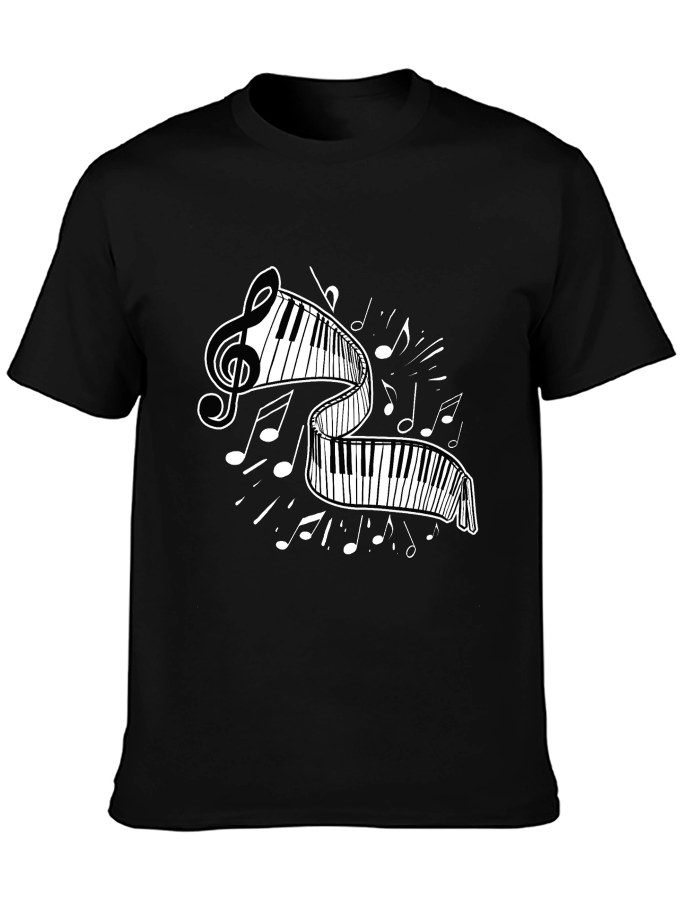 Musical Keyboard T-Shirt - Unique Treble Clef Design