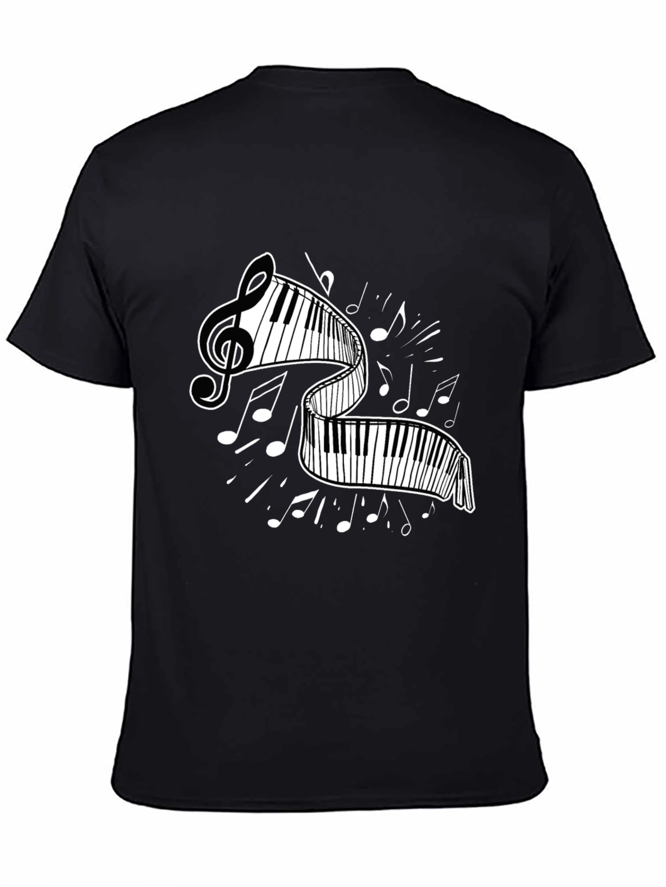 Musical Keyboard T-Shirt - Unique Treble Clef Design