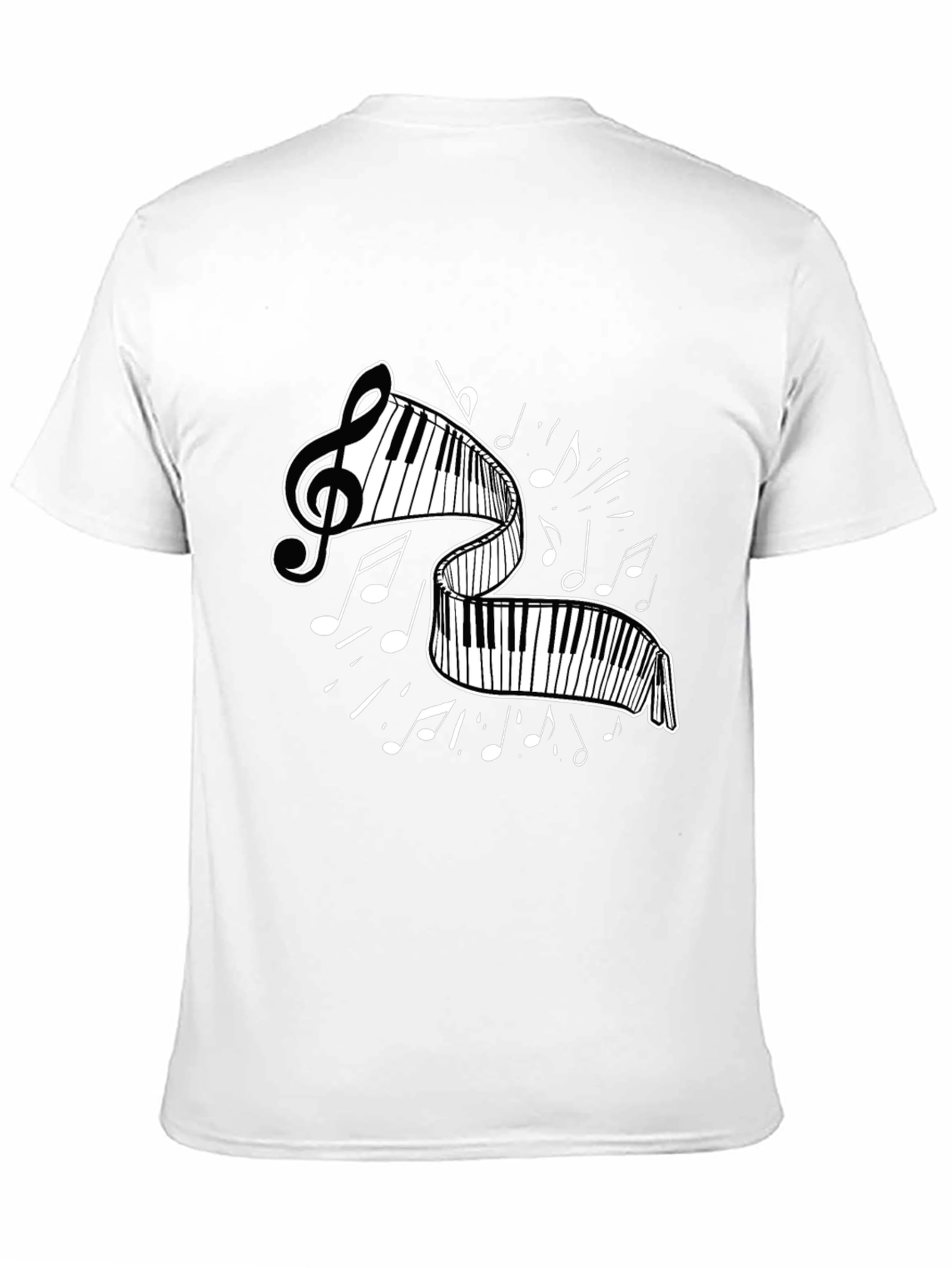 Musical Keyboard T-Shirt - Unique Treble Clef Design